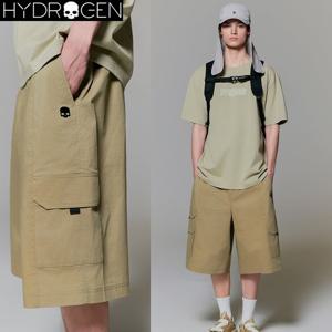 [하이드로겐] 세일 남여공용 25년 봄 카고 버뮤다 팬츠 H31E2PS265 BG