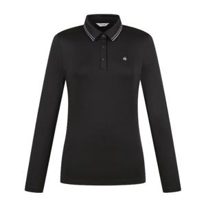 핑골프웨어 NQC 121F1TO051_BK 여성 카라 배색 포인트 긴팔 티셔츠