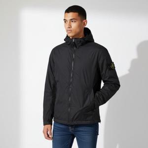 8% 스톤아일랜드6S 4100001 S0A23 V0029 크링클랩스 와펜 나일론 후드 자켓 블랙