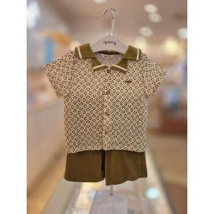 아가방 세이브존03 아가방 라비 기하학 반팔 6부 상하세트 AQ01S323004A