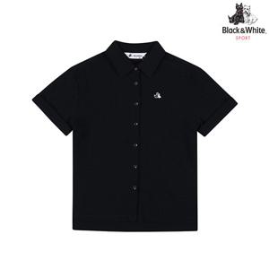 [블랙앤화이트] 여성 서커 반팔 블라우스 6016LAUP_NAVY