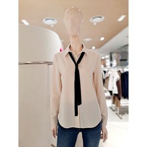 [숲]기본 타이 배색 긴팔 블라우스 SCRLS91