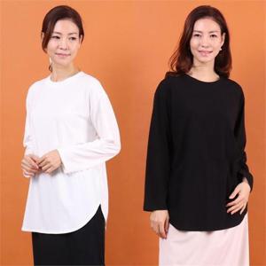 [강물처럼]빅사이즈사랑해요 7948L011 피치 라운드 롱 티 WW (62