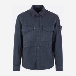 스톤아일랜드 코튼 리넨 캔버스 배지 오버셔츠 1200012 S0F36V0