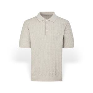 [헤지스] 남성 린넨 혼방 케이블 카라 니트 HZSW6B553K1