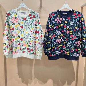 라티움 HC34 꽃나염 루즈핏맨투맨여성티셔츠 T2621ts16