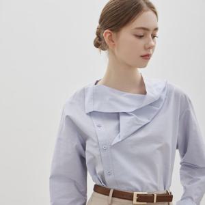 [씨씨콜렉트] 언밸런스 여밈 스트라이프 셔츠_C262MSC034