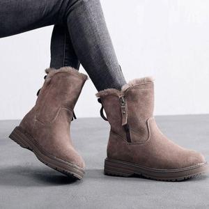 방한부츠 여성 기본 베이직 겨울 털부츠 미들부츠 퍼안감 지퍼