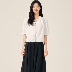 [제이제이 지고트]볼륨 슬리브 브이넥 집업  GP5A0JPJ11