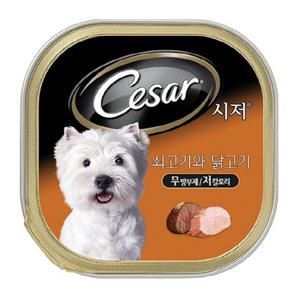 시저 강아지캔 1세이상 소고기와 닭고기 100G