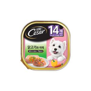 시저 강아지캔 14세이상 닭고기와 야채 100G