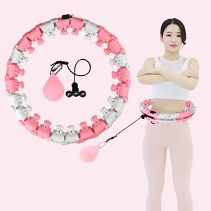 스마트 훌라후프 (라이트핑크) 뱃살운동 지압 홈트레이닝+요가링2P(색상랜덤)