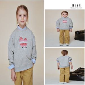 [백화점][빈BEEN]BA12TS01GY그레이 하트 자수 맨투맨 티셔츠