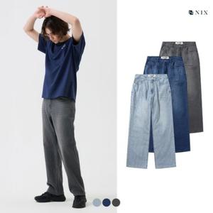 [NIX]남) 린넨데님 GREY/DM톤/ML톤 워싱 루즈 스트레이트 (LNTMCDE153M)