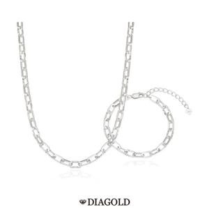 디아골드 실버 콤비클립 목걸이 + 팔찌세트