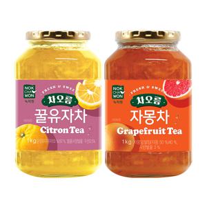 녹차원 차오름 유자차 1kg+자몽차 1kg