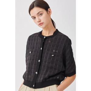 보브 VOV 크롭트 체크 시어 자켓 7112210403