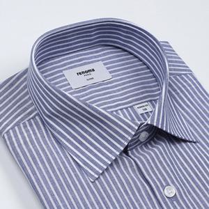 [레노마 일반핏] ROSSG0-033 3종 얇고 가벼운 린넨 혼방 투톤 핀스트라이프 봄 여름긴소매 셔츠