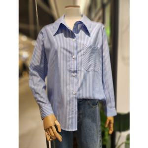 [코데즈컴바인] 스트라이프 오픈카라 셔츠 (CJA-BL503W2Z)