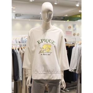 SOUP 숲 7부 프린트 맨투맨 티셔츠 (SA6ST83)