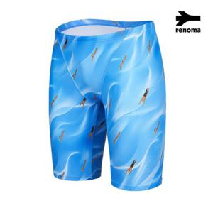 [레노마수영복]남성 실내 스윔 일러스트 4부 수영복 스카이블루-RN-MS2E807-SB