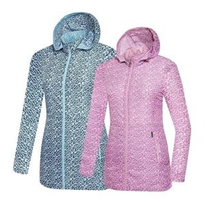 콜핑 2061JK251W 바람막이 패턴 프린트 트임 슬림핏 롱 여성 등산 자켓