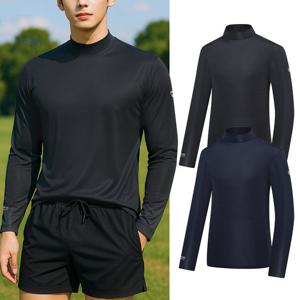 콜핑 2142TK833M 속건성 냉감 쿨링 스트라이프 남성 라운드 긴팔 티셔츠