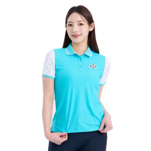 콜핑 2042TK819W 흡습 속건 자외선차단 스판 여성 여름 등산 카라 반팔티셔츠