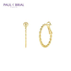폴브리알 PYBE0120 (YG) 납작 꼬임 후프링 귀걸이