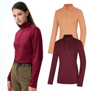 콜핑 2304TK476W 스판 기모 여성 겨울 등산 반집업 티셔츠