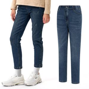 콜핑 2004PK863W 테이퍼드 중청 슬림핏 여자 겨울 워싱 기모 청바지