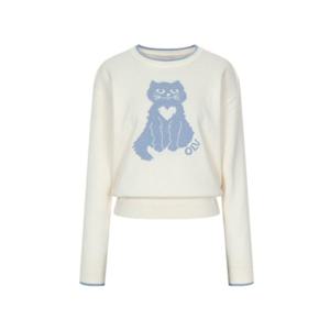 [올리브데올리브] 올리브데올리브 고양이 인타르시아 니트 풀오버 OK3SCP241 OK3SCP24