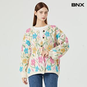 [비엔엑스]플라워 유니크 드로잉 니트 가디건 (BW4CD006L0)