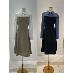 [SOUP] 셔츠 레이어드 모직 원피스 SA2OPM4