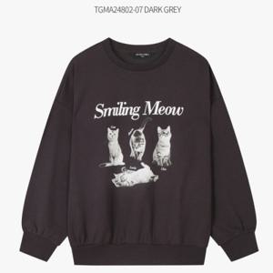 [더데이걸]실사 박시 스웻셔츠 루즈핏 라운드 티셔츠 TGMA24802