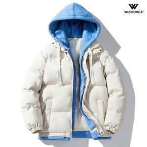 남녀공용 오버핏 면 후드 레이어드 패딩 점퍼 WI060P