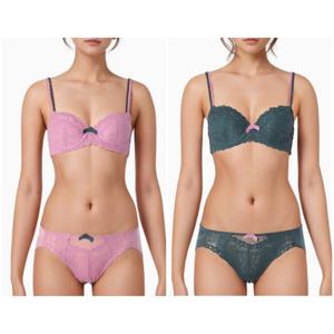 [바바라(언더웨어)]귀엽고 깜직한 플로러레이스 4/3컵 직조브라&햄팬티ABR4435ABP4435H