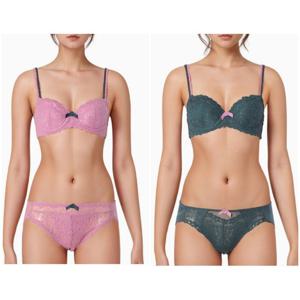 [바바라(언더웨어)]귀엽고 깜직한 플로러레이스 4/3컵 직조브라&레이스팬티ABR4435ABP4435