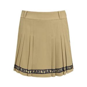 [파리게이츠] (521E1PC202)여성 로고 테이핑 플리츠 큐롯 스커트