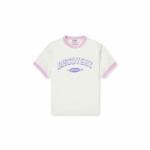 디스커버리키즈반팔티 AQS DKTR52043-IVL 키즈 바시티 트레이닝 반팔티셔츠