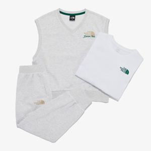 노스페이스키즈 NM5MR02S 그레이 코지 캠프 3PCS 세트 베스트셋업