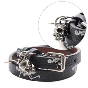 [알렉산더맥퀸] 18SS 여성 더블랩 실버스컬 팔찌 (497152_0I80Y_1082_18S)