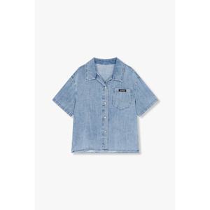 [보브] 보브 레터링 자카드 데님 블라우스 (7155255002) VOV 7155255002