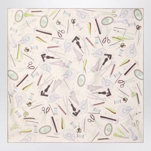 펜디 멀티컬러 더블페이스 모브 로즈 실크 스카프 FXT091ATZP F