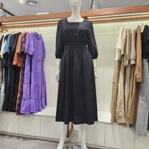 수스 HC04 스퀘어넥 스모킹 원피스 S252BOP401