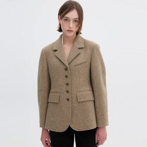 [올리브데올리브]울 블렌드 싱글 테일러드 체크 자켓 (OW5XJ952)