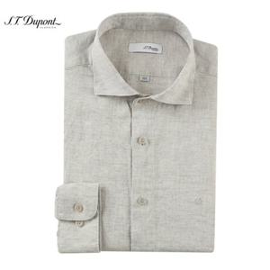 (듀퐁)24년 SS 신상 -SE4SM21L334SOT(오트밀)- 슬림핏 린넨 와이드 카라 솔리드 긴팔셔츠