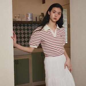 [25 S S] 잇미샤 오픈 카라 티셔츠 ITP6ZTS810