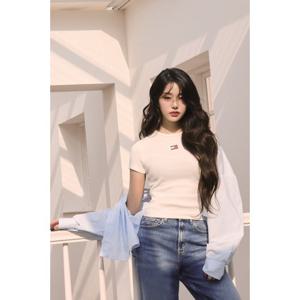 타미데님 여성 크롭 포플린 셔츠 T32F6WSH03TWT1