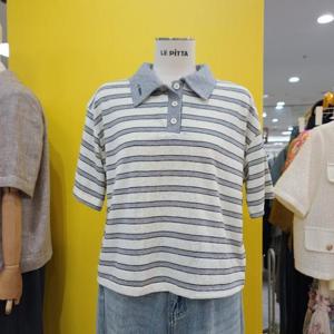 르피타 DP01 스트라이프   카라티셔츠 L252UTS765